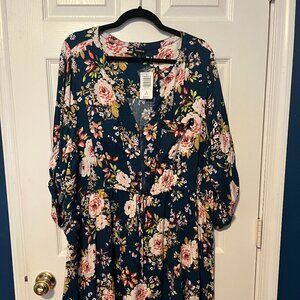 NWT Blue floral A-line dress